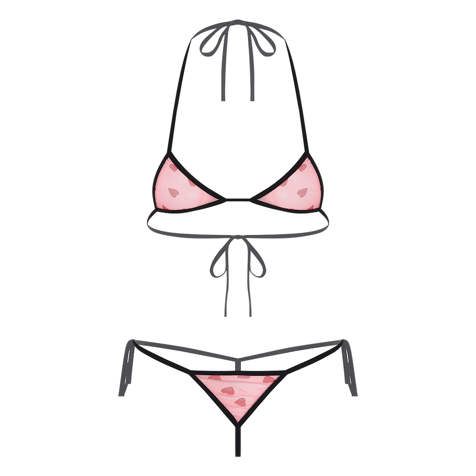 Lace Bralette Set - Womens Micro Mini Bikini Lingerie Underwear
