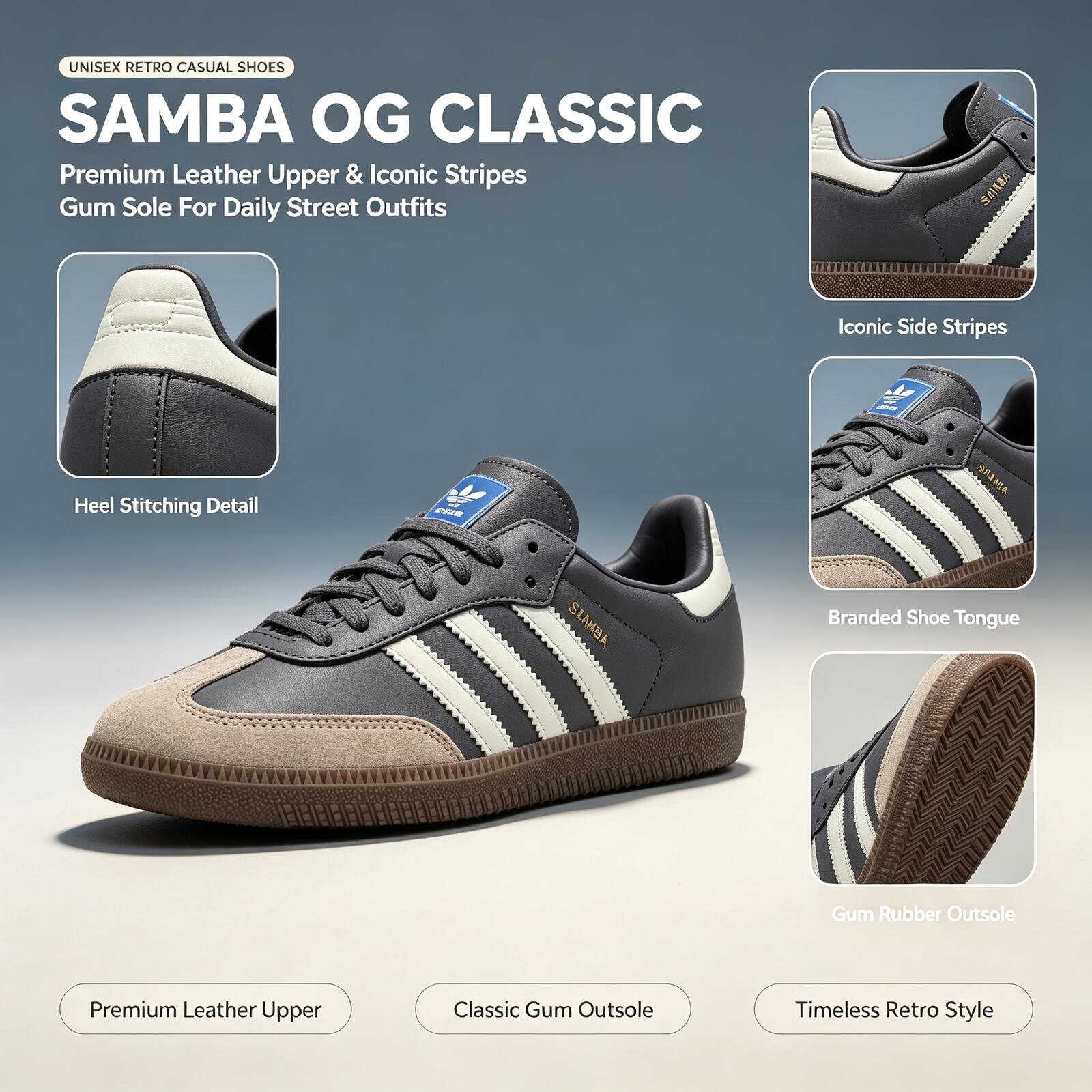Official Adidas Genuine SAMBA  - Adidas Shoes Samba recension och pris