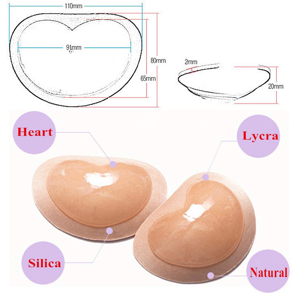 1Pair Chest Push Up Sticky Bra - Push Up Bra Silicone recension och pris